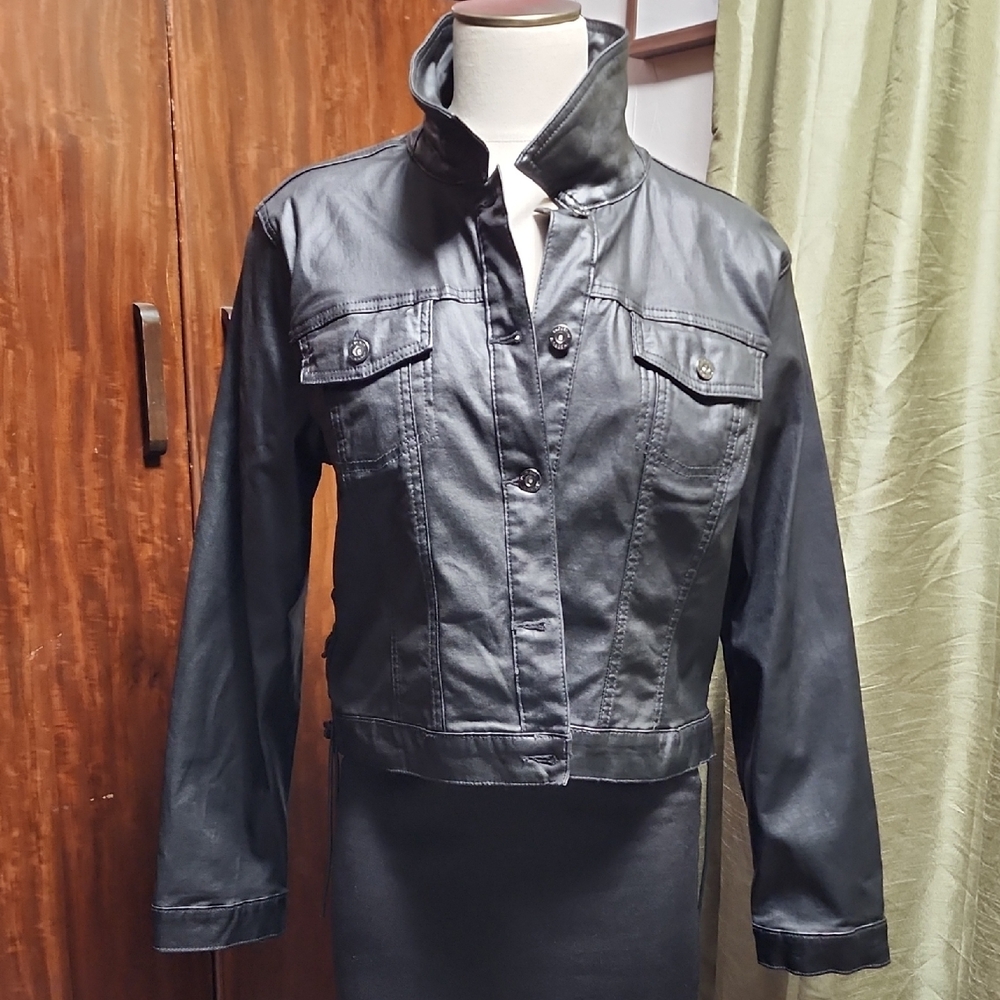 INC International Concepts Black Jean Jacket
